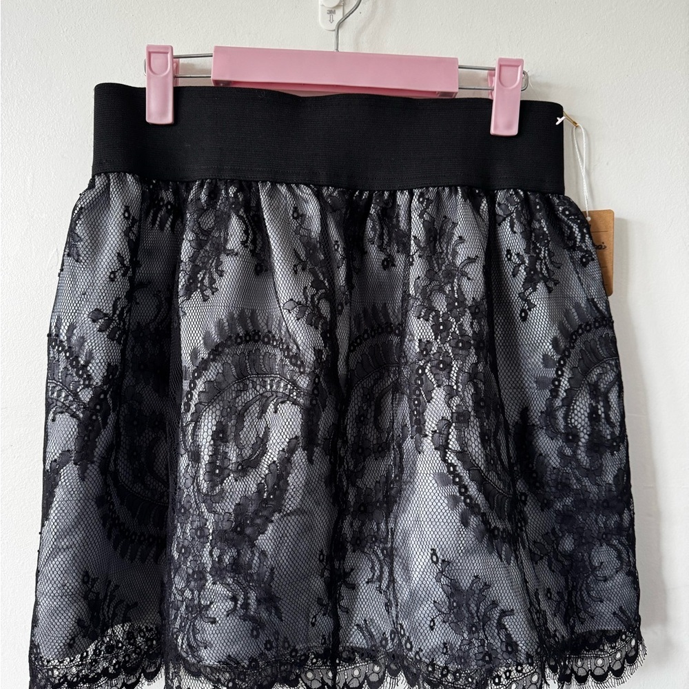 2010s Whimsygoth Black Lace mini Skirt